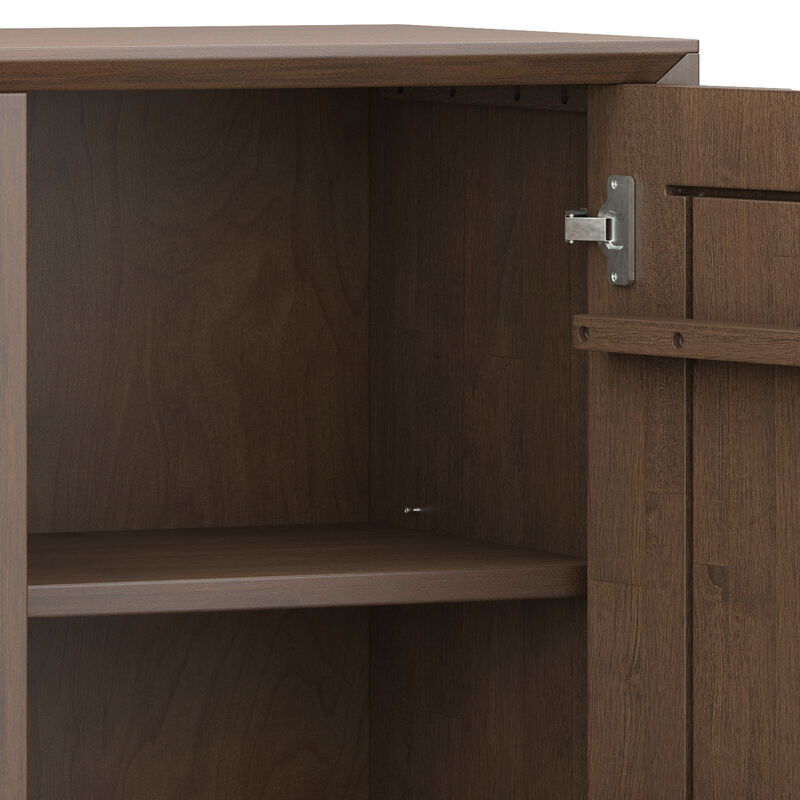 Banting SOLID HARDWOOD 32 inch Wide Modern Industrial Low Storage Cabinet in Walnut Brown