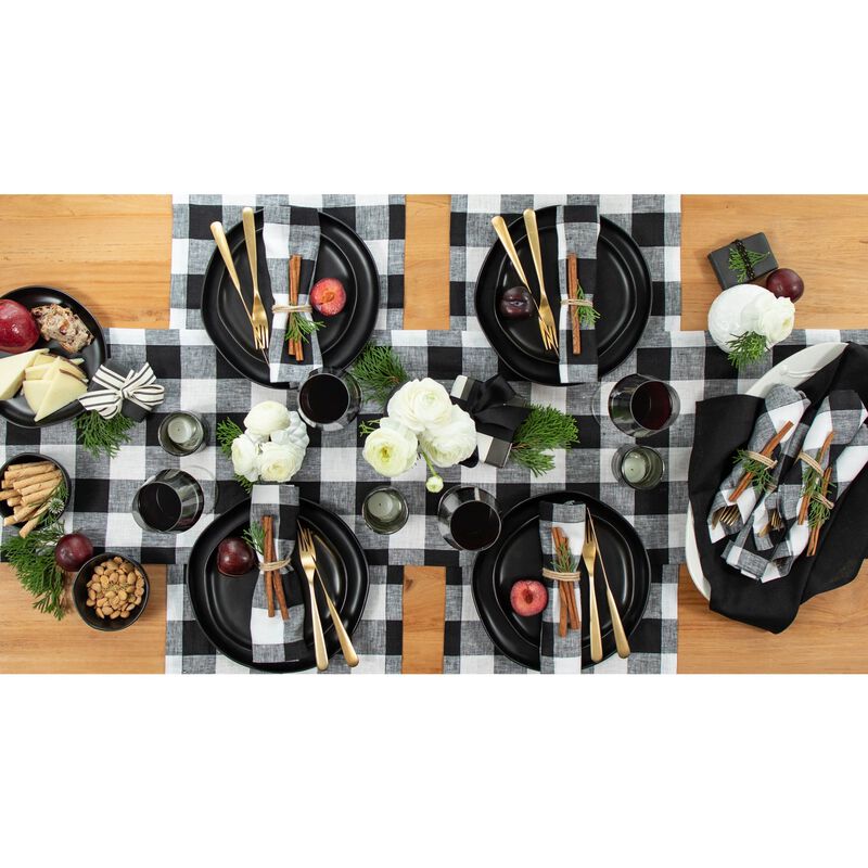 Christmas Linen Table Runner - Buffalo Check, Solino Home