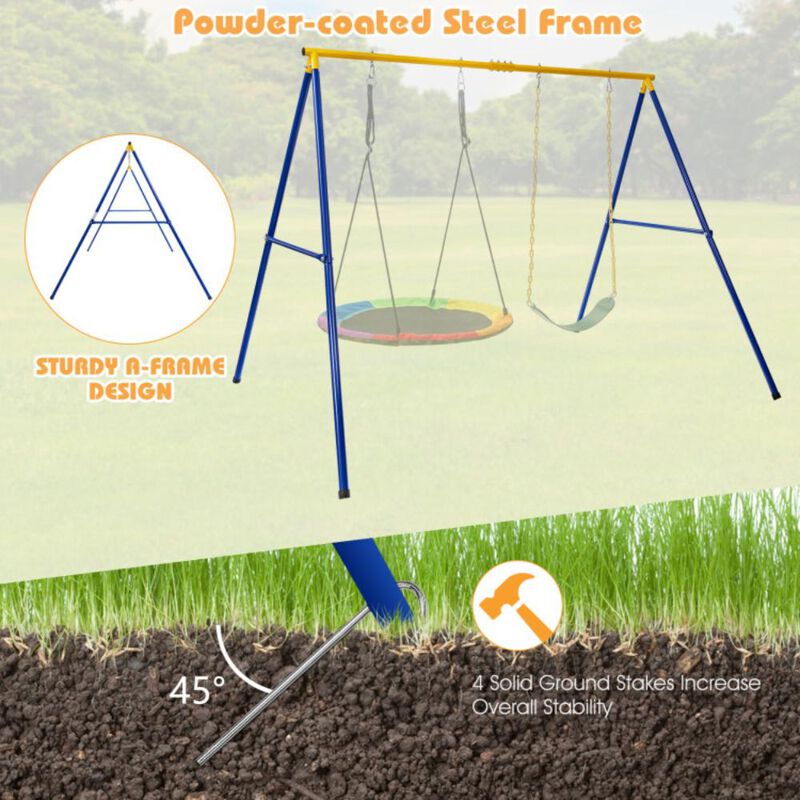 Hivvago 660 LBS Extra-Large A-Shaped Swing Stand with Anti-Slip Footpads (Without Seat)