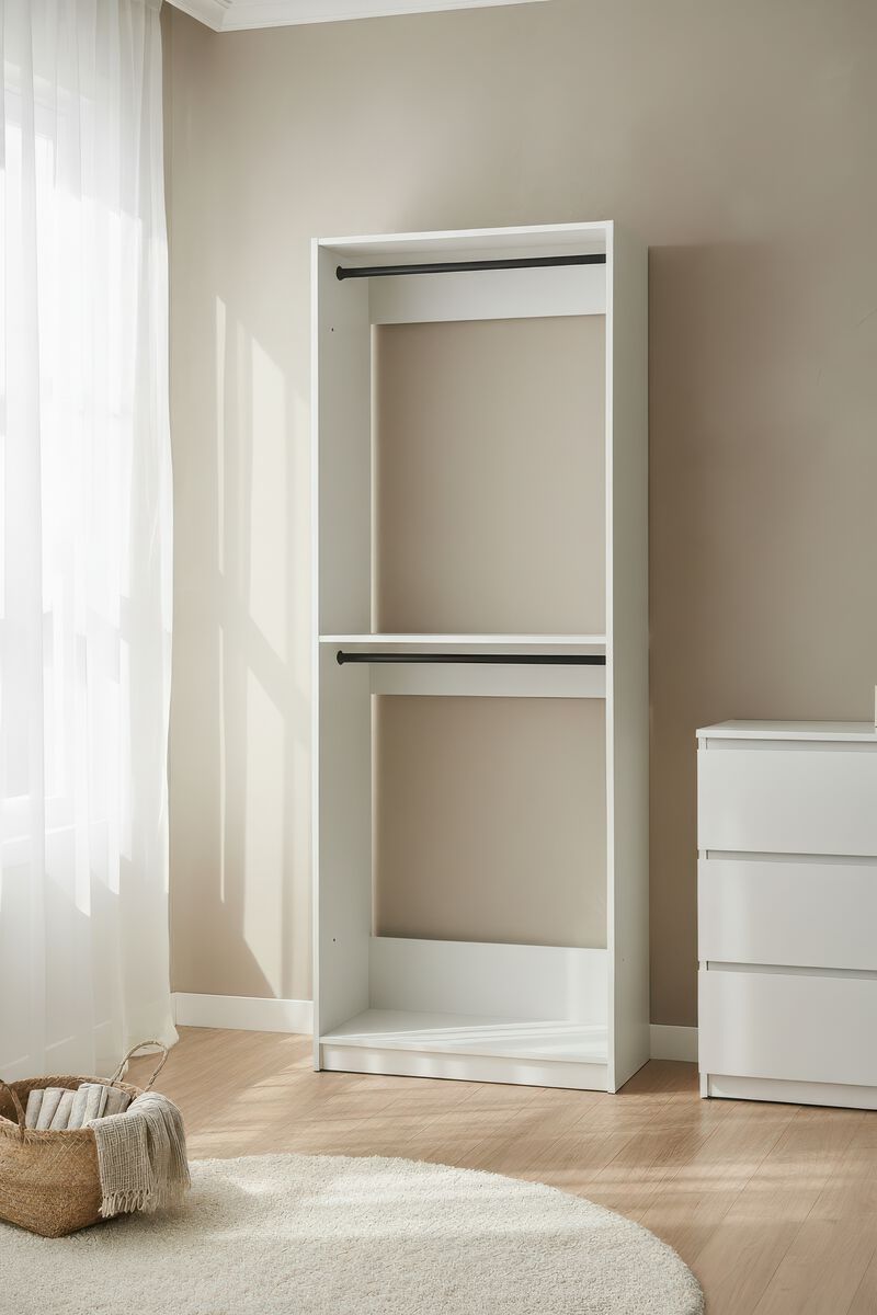 Prosper 32" White Wood Walk-in Closet with Two Rods