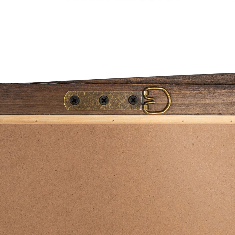 Modern Walnut Finish Mango Wood Wall Mirror image number 7