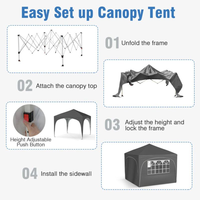 Hivvago Pop up Canopy Tent with 4 Removable Sidewall