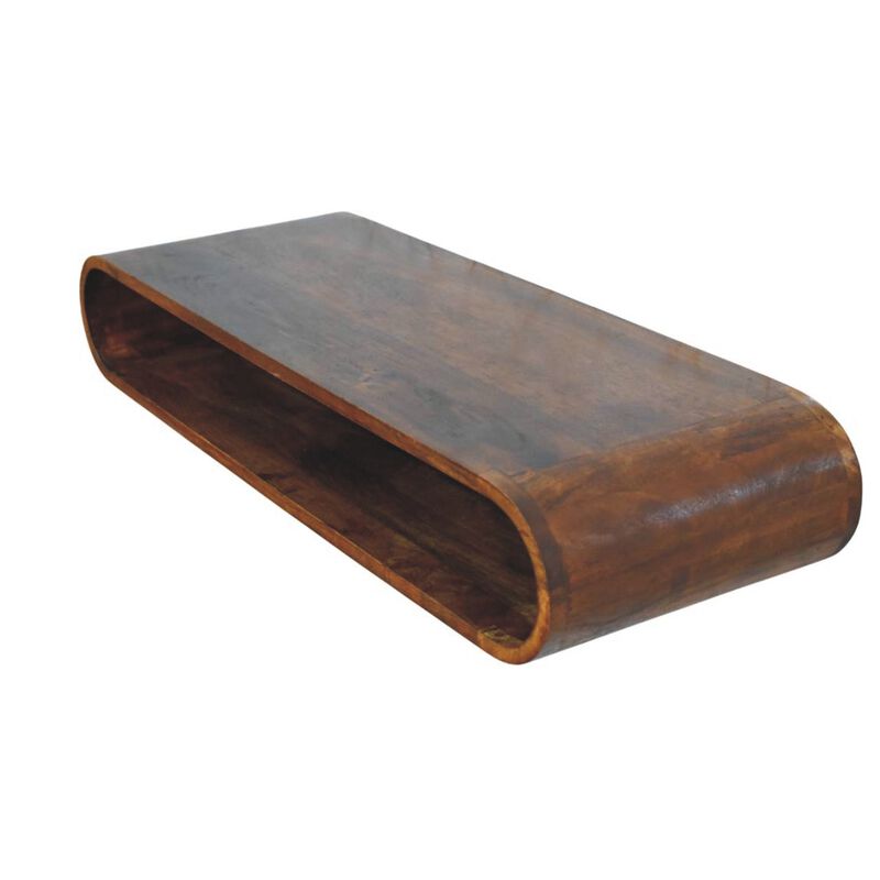 Artisan Furniture Solid Wood Arc Shadow Wall-Mounted Media Console, Brown image number 6