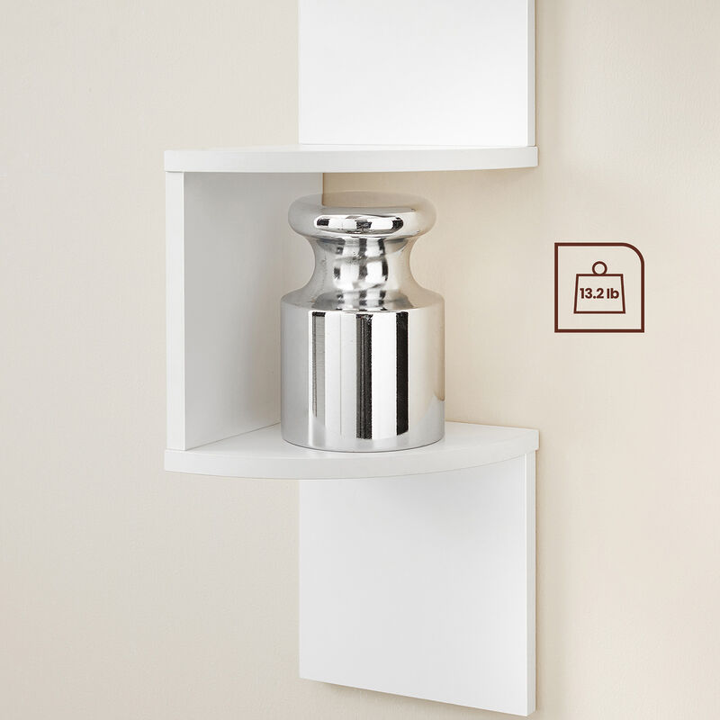 5-Tier Wall Mounted Corner Shelf for Space-Saving Storage and Display