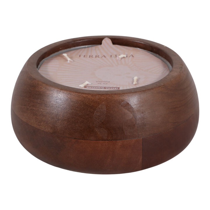 Vanilla Wood Bowl Candle
