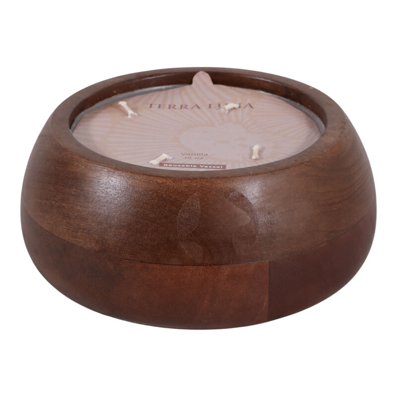 Vanilla Wood Bowl Candle image number 0