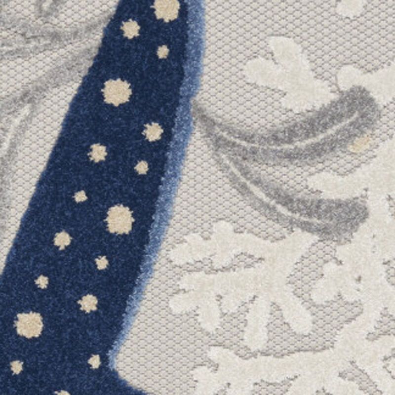 HomeRoots 4' X 6' Navy Blue And Gray Starfish Indoor Outdoor Area Rug image number 2