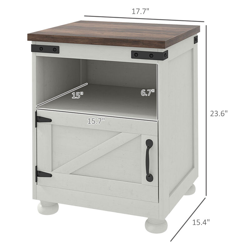 Hivvago Side Table with Storage, Shelf, and Cupboard image number 2