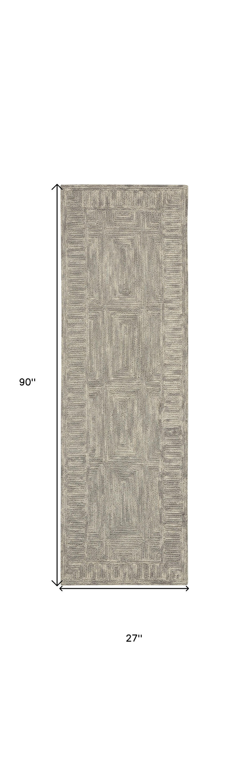 HomeRoots Wool Geometric Runner Rug image number 3