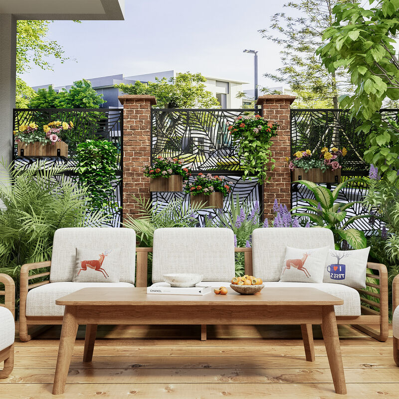 47*72 Garden Fence Outdoor Privacy Screen  in Black