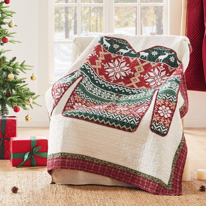 Greenland Home Fashion Ugly Sweater Ultra Soft High-Quality Throw Blanket Standard Red