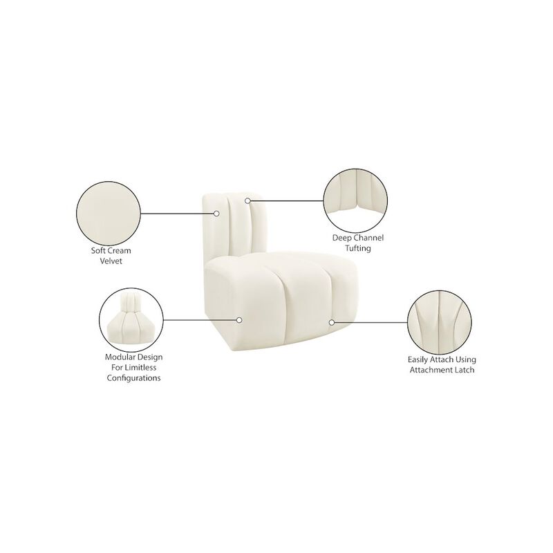 Meridian Furniture Arc Velvet Reverse Corner