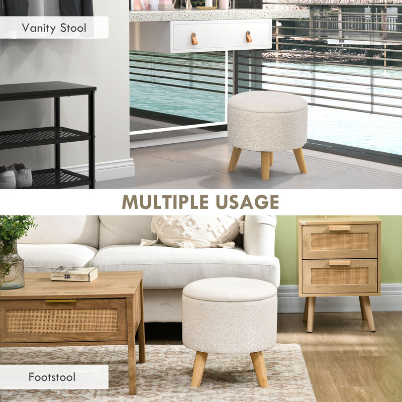 Hivvago Hidden Storage Ottoman Stool for Bedroom or Living Room image number 5