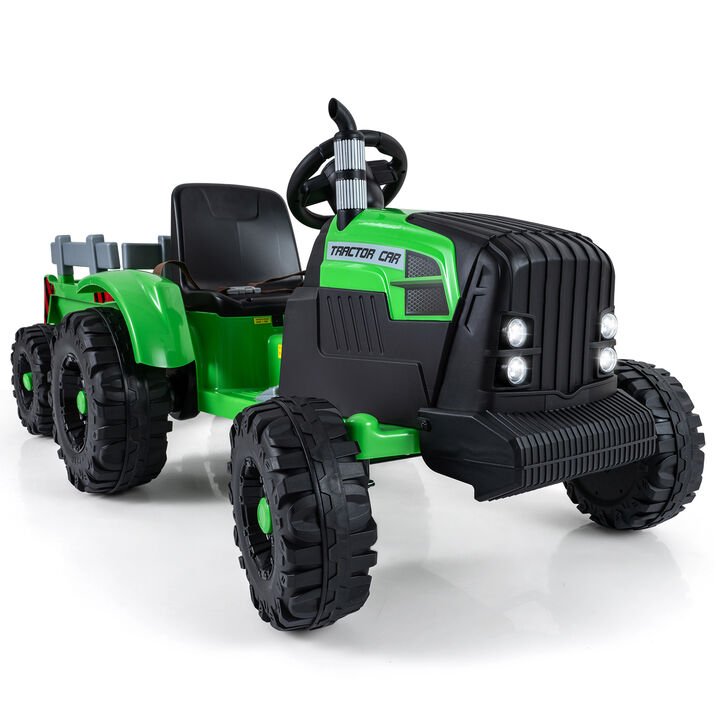 Kids 24V Ride On Tractor Electric Vehicle with Trailer and Remote Control