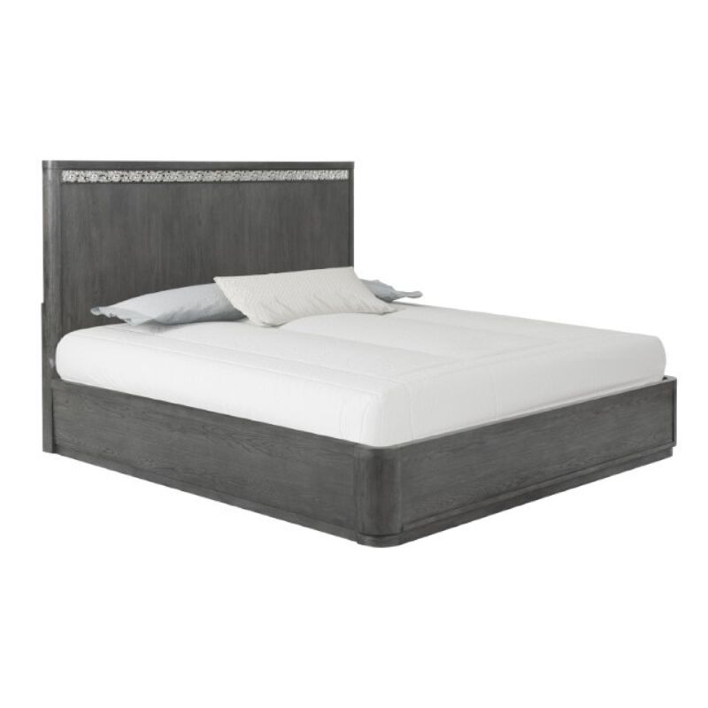 Queen Bedroom Set, Ash Gray, Chrome Wood, 3 Piece Set with 2 Nightstands image number 2