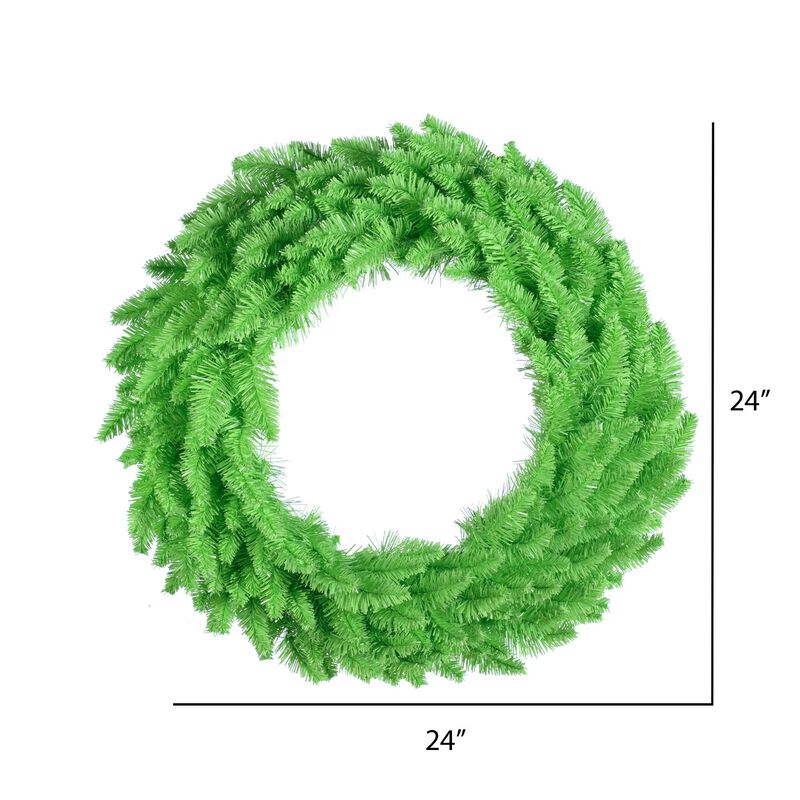 Vickerman 24" Lime Fir Artificial Christmas Wreath, Lime Dura-Lit LED Lights. - Faux Fir Christmas Wreath - Indoor Seasonal Home Decor image number 1