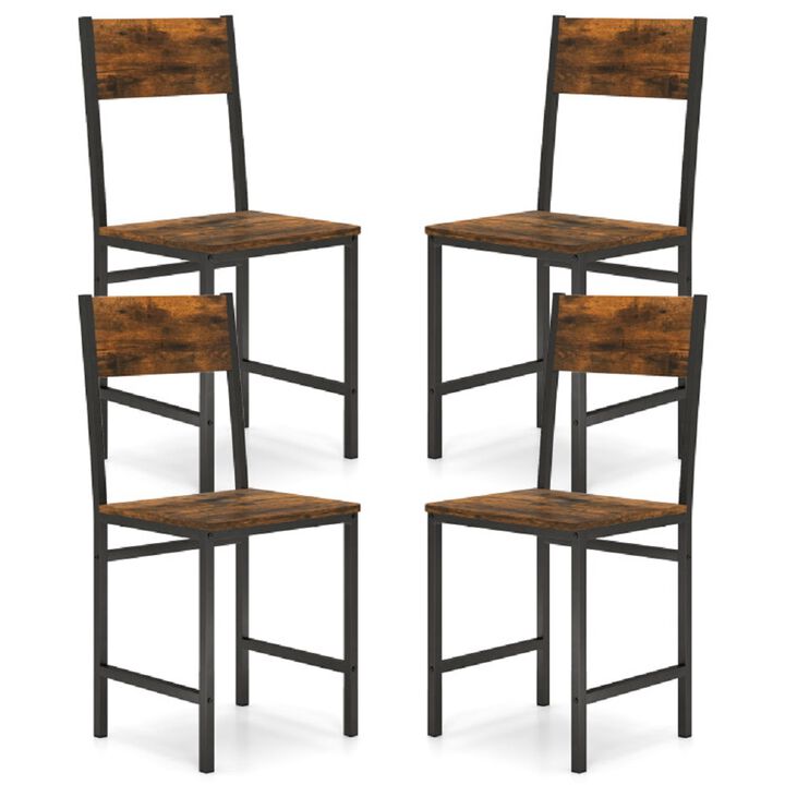 Dining Chairs Set of 4 with Metal Legs, Slanted Back Design for Kitchen or Dining