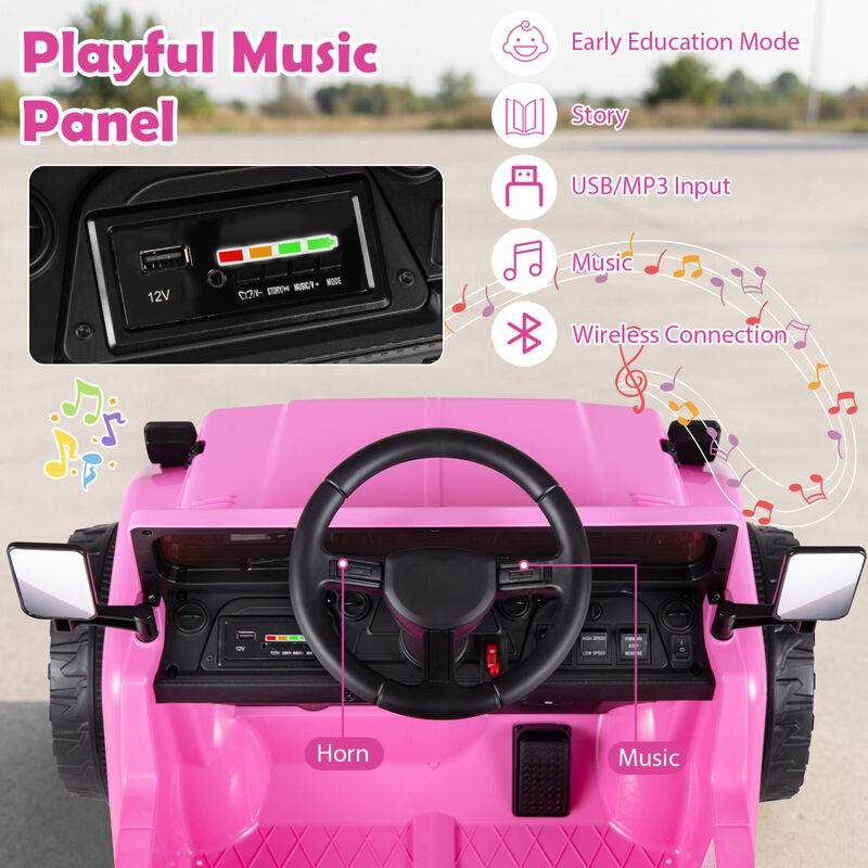 Kids Ride On Truck 12V Electric Vehicle with Dump Bed and Music for Backyard image number 5