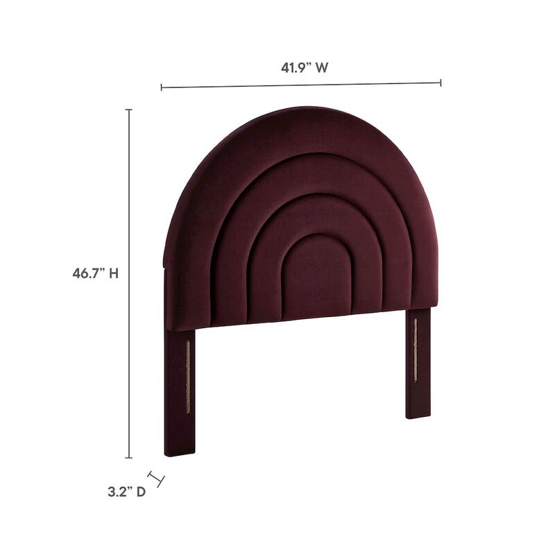 Solana Arched Performance Velvet Twin Headboard image number 3