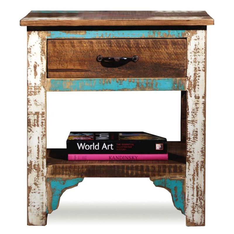 Crafters and Weavers La Boca 1 Drawer End Table