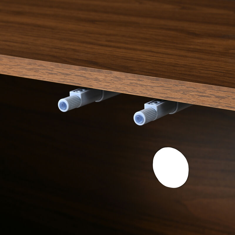 Nankso Retro Style Wood Grain TV Stand image number 8