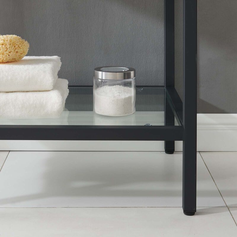 Kingsley 36" Black Stainless Steel Bathroom Vanity image number 8