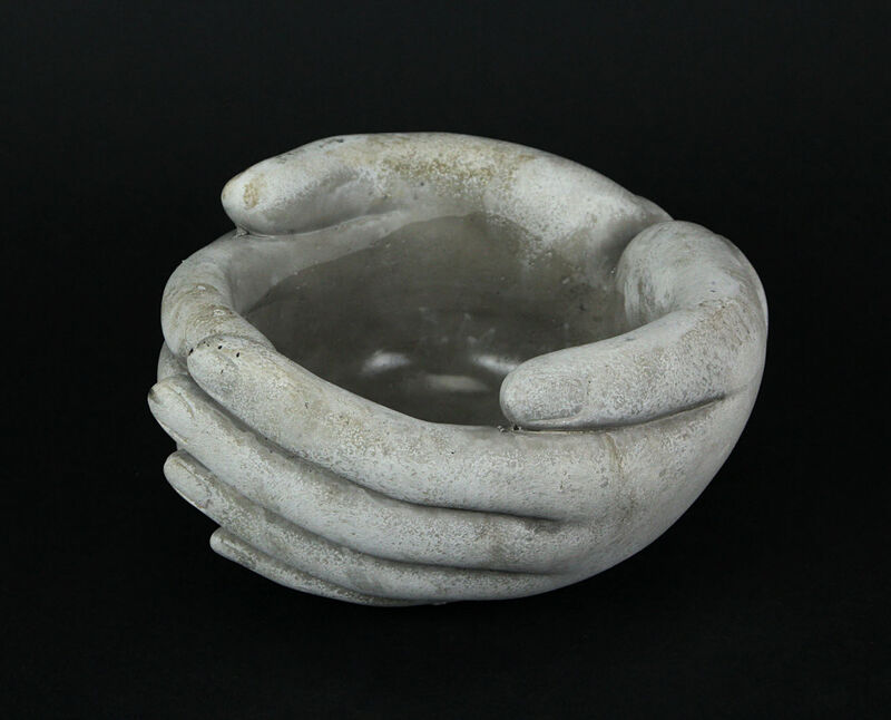 7 Inch Helping Hands Indoor/Outdoor Concrete Plant Pot Planter image number 1