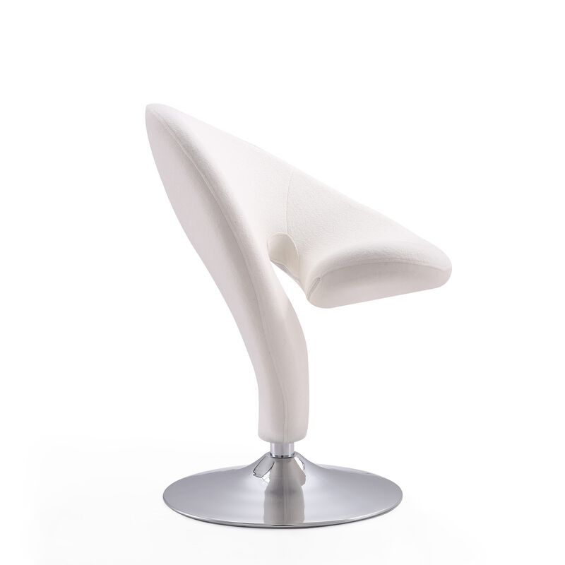 Curl Cream Swivel Accent Chair