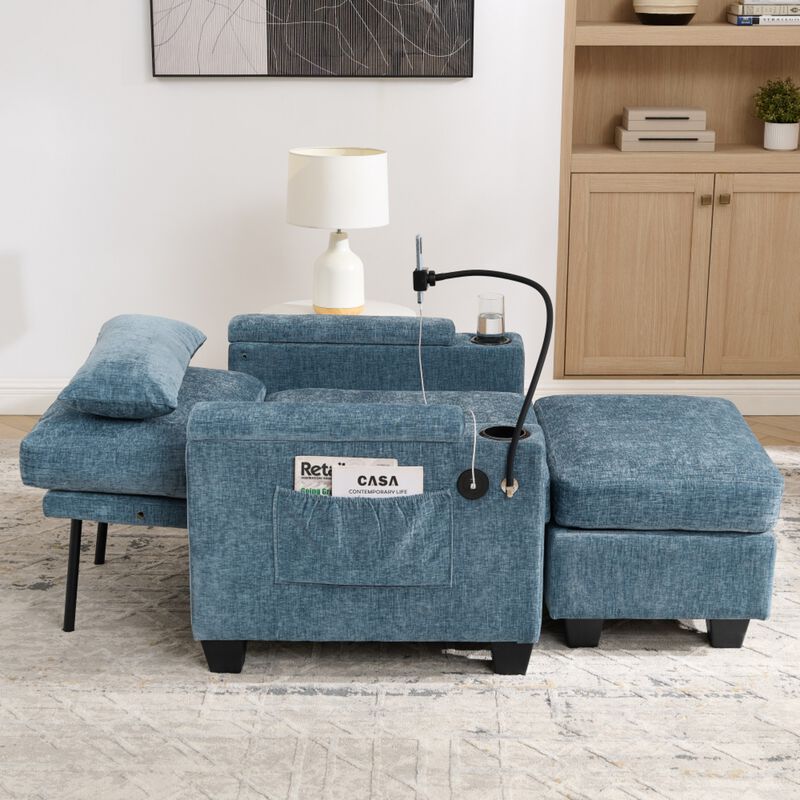 Kurtfo Chenille Accent Chair Set image number 3