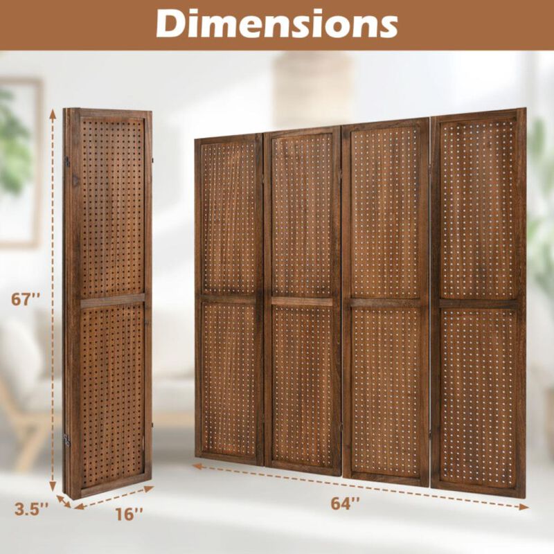 Hivvago Pegboard Display with 360&Acirc;&deg; Metal Hinges and Solid Wood Frame