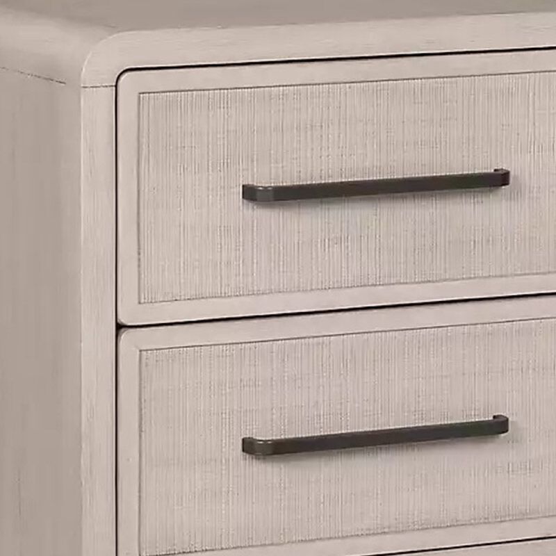 Queen Bedroom Set, Natural Oak Beige Brown Wood, 3 Piece Set with 2 Nightstands image number 6