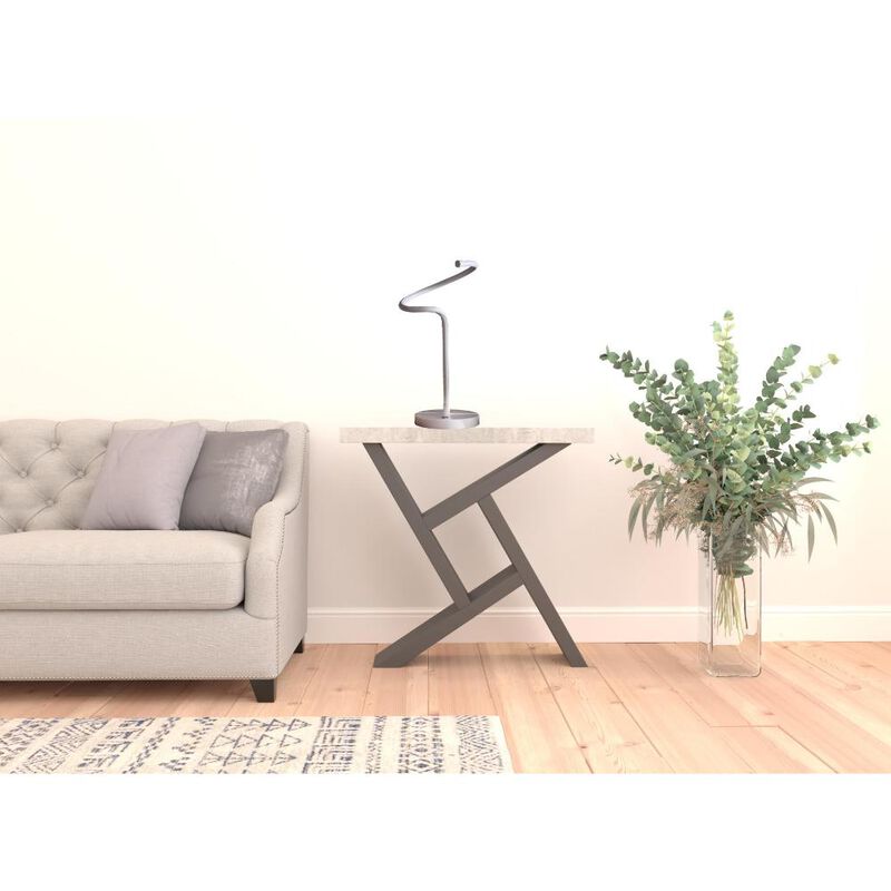 Hivvago 18" White Curvy Spiral LED Table Lamp