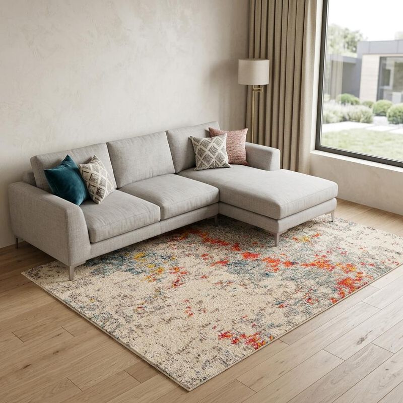 HomeRoots Abstract Power Loom Area Rug image number 1