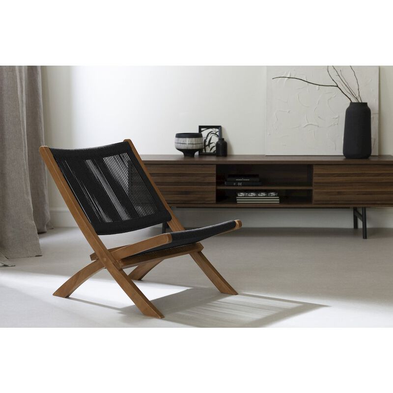Balka Lounge Chair, Black and Natural