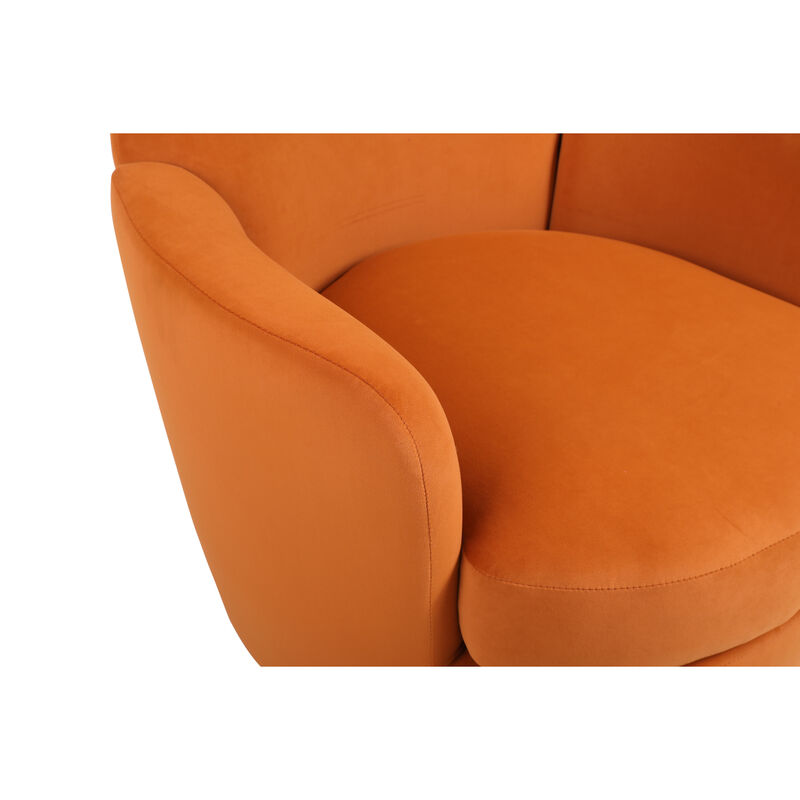 Streamdale Orange Velvet Swivel Accent Chair image number 8