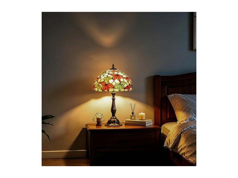 Tiffany Style Stained Glass Table Lamp For Living Room Bedroom Office White image number 3