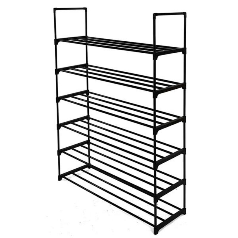 6-Tier Shoe Tower Shelf, Space-Saving Shoe Organizer for Hallway & Closet
