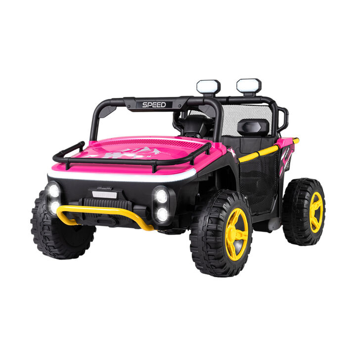 Kids 24V Ride On UTV Car with Dual Seats Horn Music and Story Features