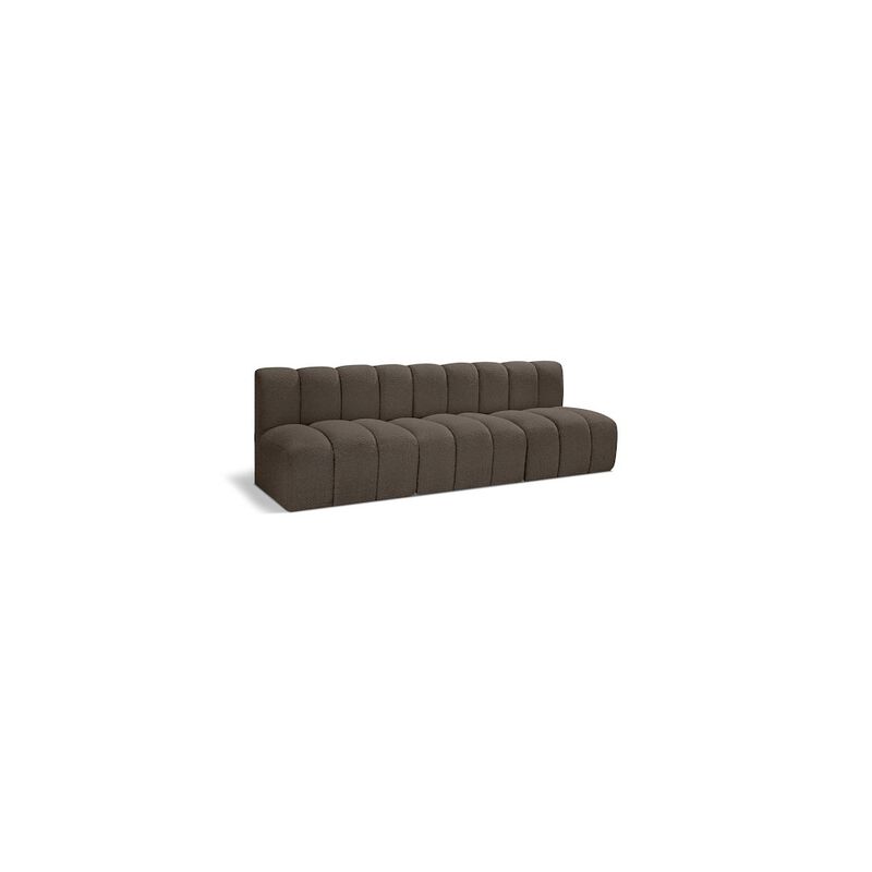 Meridian Furniture Arc Brown Boucle Fabric Modular Sofa