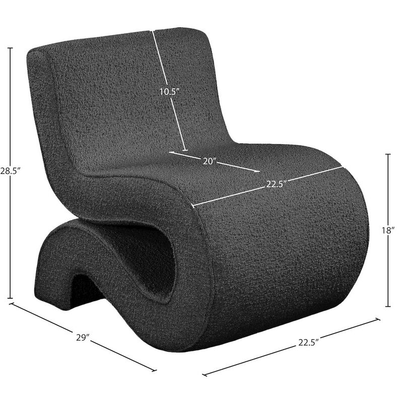 Meridian Furniture Desiree Black Boucle Fabric Accent Chair