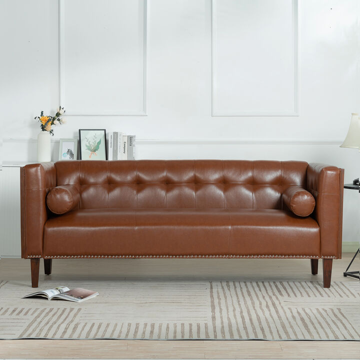 Wooden Decorated Arm 3 Seater Sofa with  Spacious Design - Ideal for Any Living Space