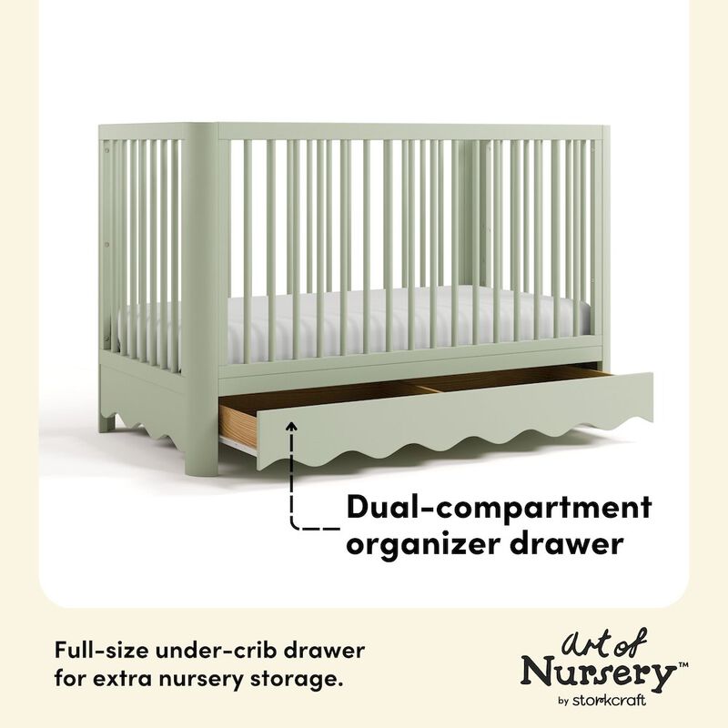 Casablanca Deluxe 5-in-1 Convertible Crib with Drawer - Sage image number 6