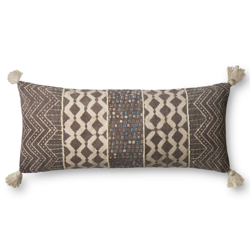 P0607 Grey/Multi 13"x35" Poly Pillow