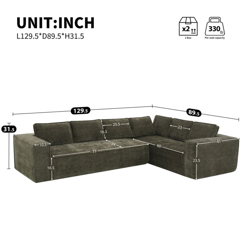 Fatbag Block Modular L-Shaped Sectional Sofa image number 9