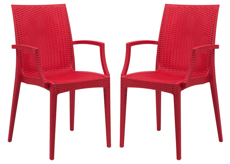 LeisureMod Weave Mace Indoor/Outdoor Chair (With Arms)