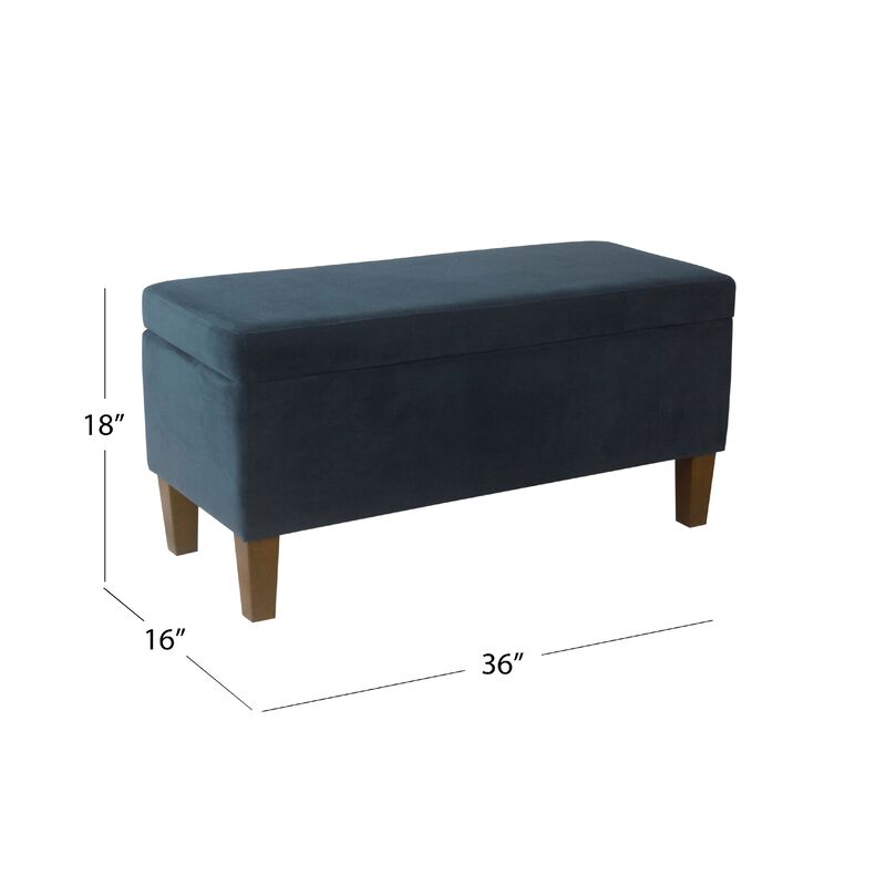 Ava Accent Storage Bench Ottoman with Navy Brown Velvet, 36 Inch image number 4