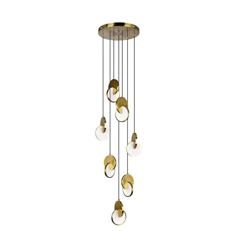 Tranche LED Pendant With Brushed Brass Finish
