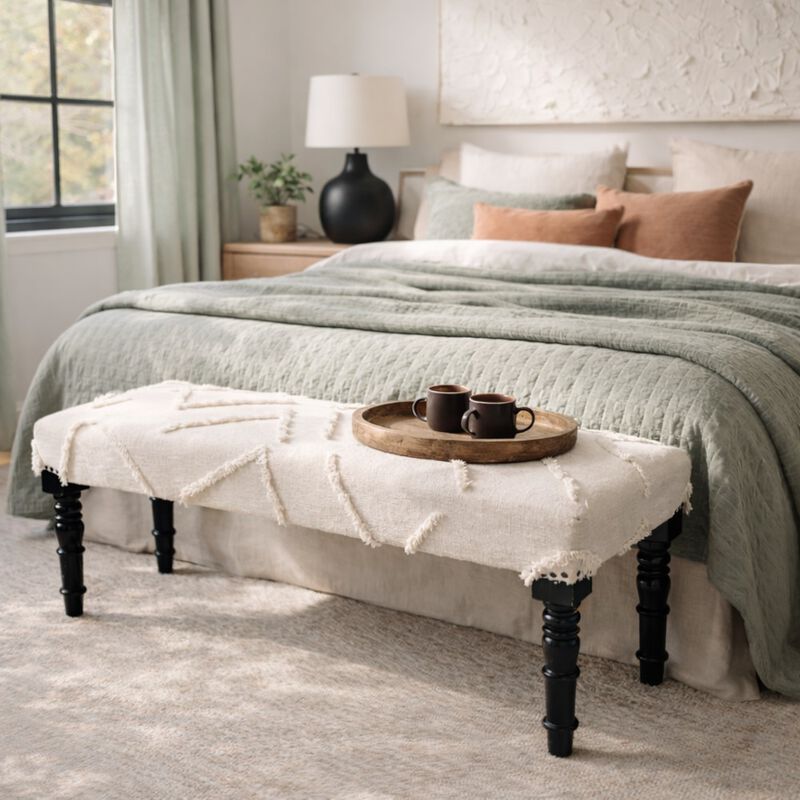 Aurora Contemporary Upholstered Accent Bench image number 6