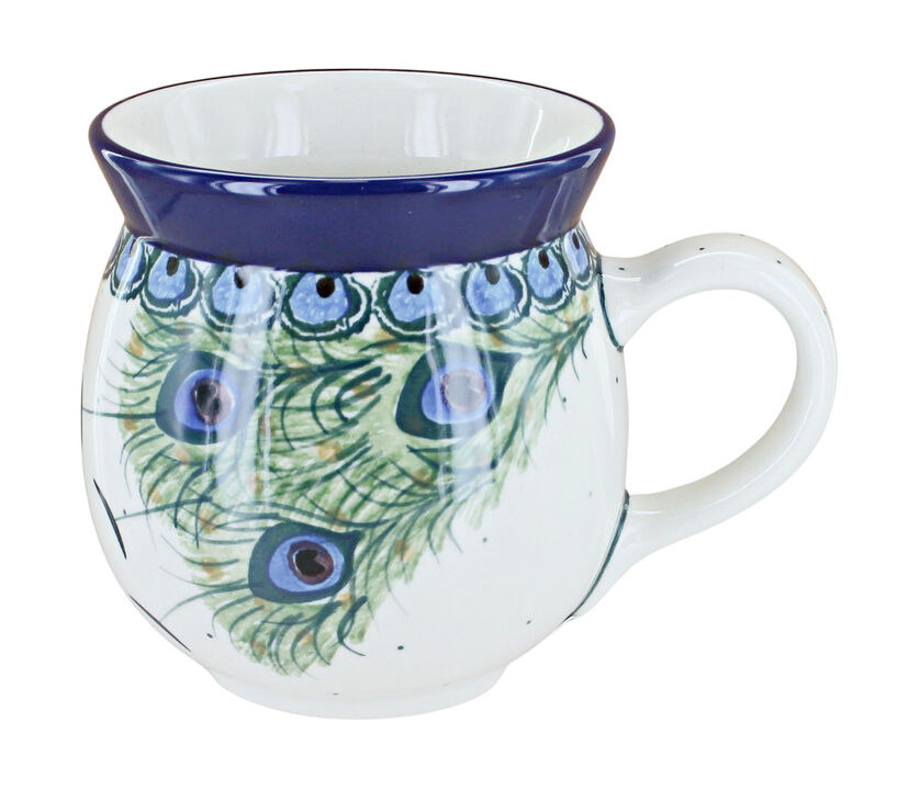 Blue Rose Polish Pottery Mardi Gras Bubble Mug