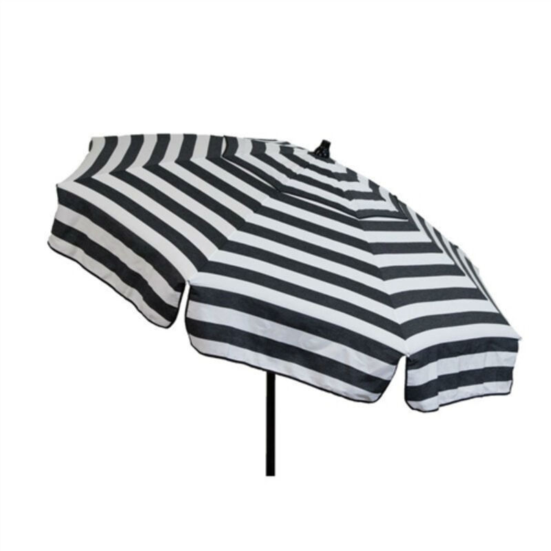 Striped Patio Umbrella with Manual Lift and Tilt for Outdoor Shade